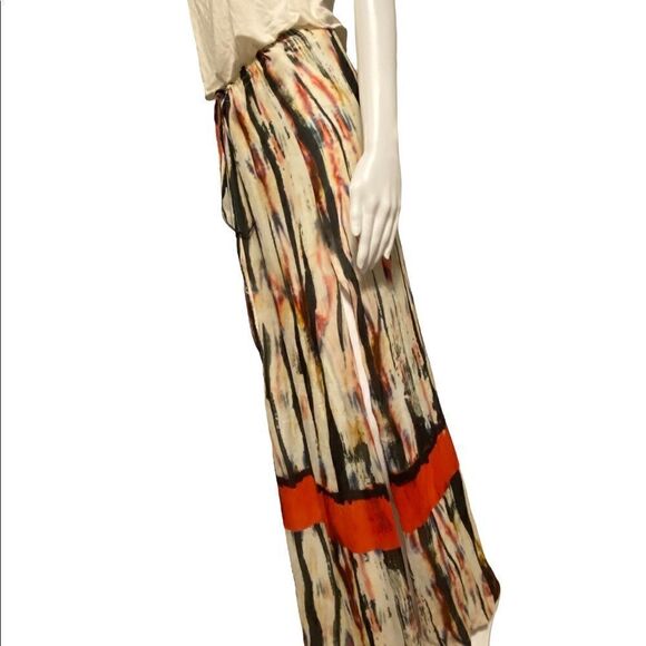 Nicole Miller Artelier Tie Waist Crinkled Print Skirt Womens Medium Multicolor A - Picture 5 of 10